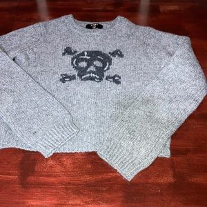 Lucky in Love Wool Skull Sweater